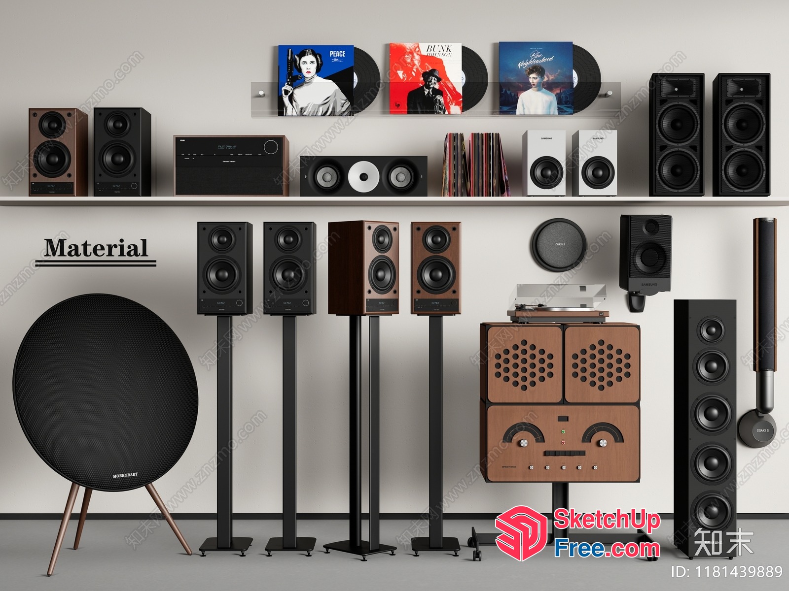 Vintage Style Audio Equipment And Speakers 3D SketchUp File