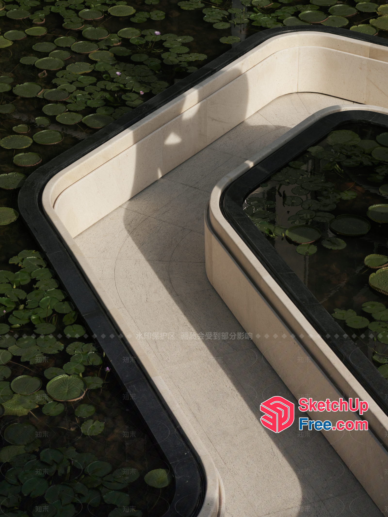 Curved Railing And Staircase 3D SketchUp File