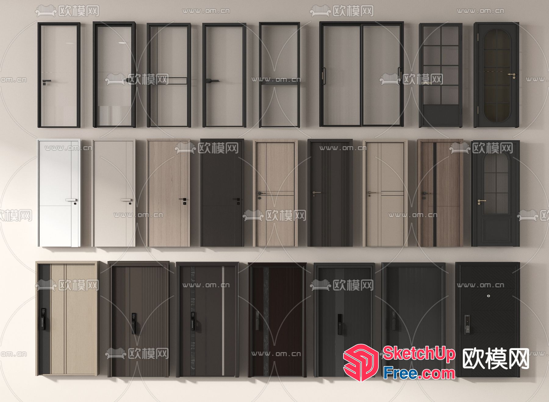 Modern Doors And Windows Collection 3D SketchUp File