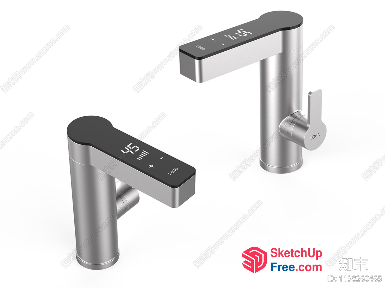 Modern Silver Bathroom Faucet And Sink 3D SketchUp File