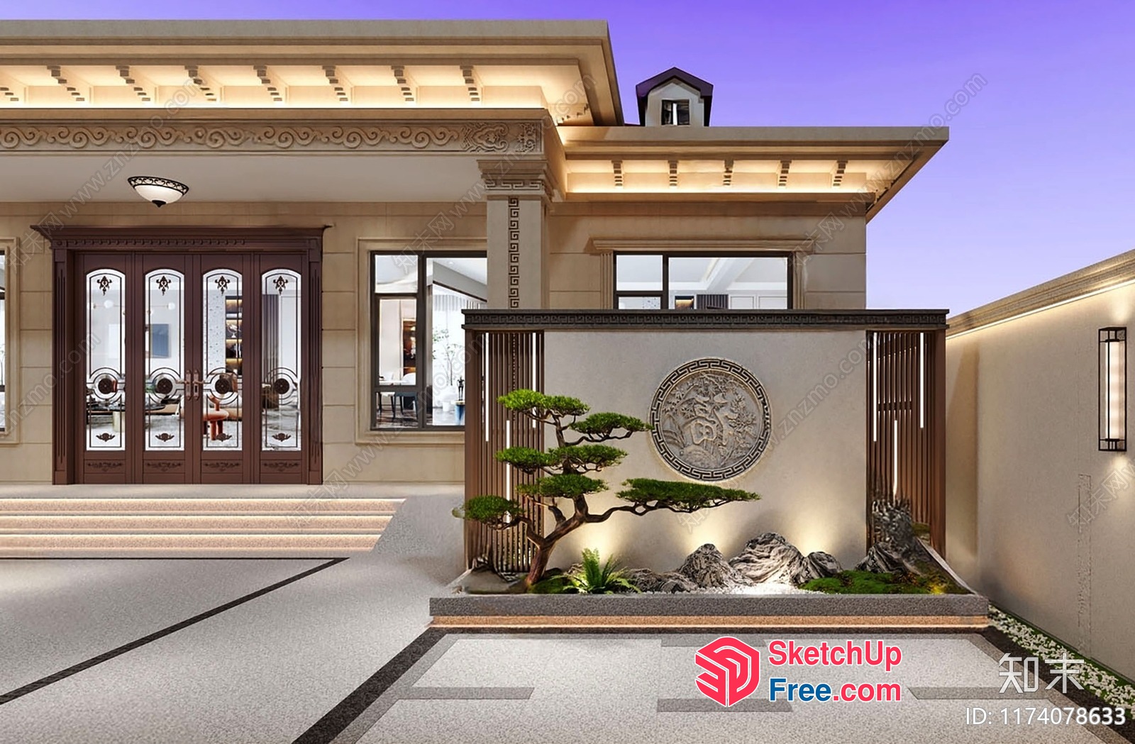 Luxurious Villa With Elegant Architecture And Asian-Inspired Decor 3D SketchUp File