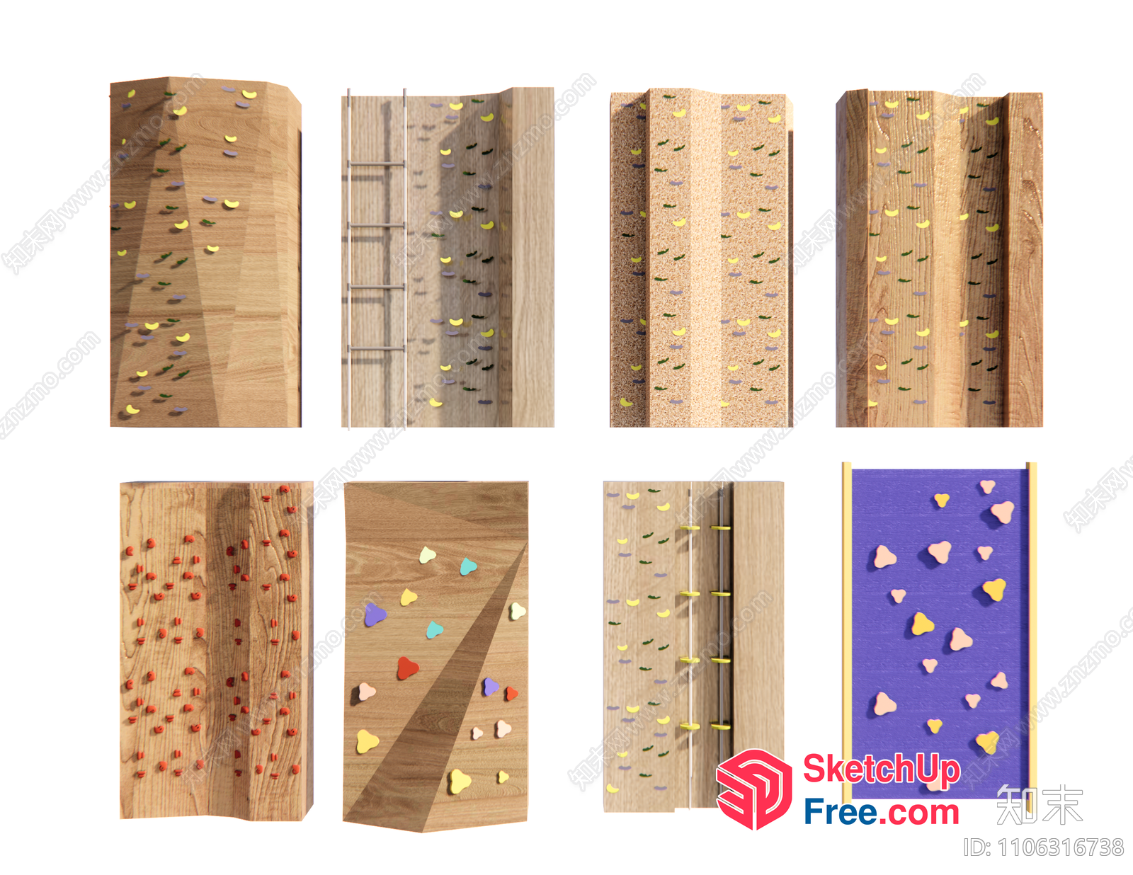Colorful Climbing Wall Designs 3D SketchUp File