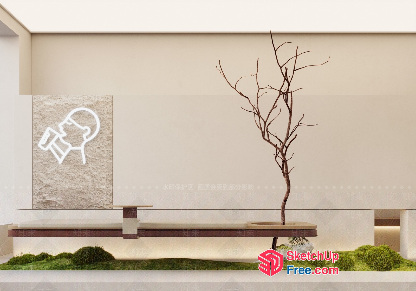 Minimalist Japanese Style Interior Design 3D SketchUp File