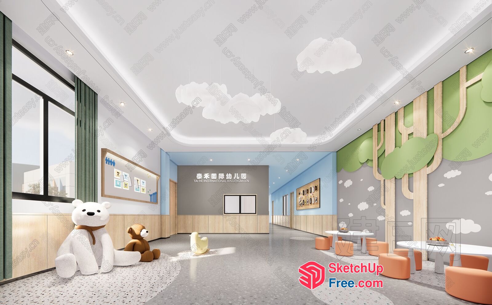 Colorful And Playful Children'S Playroom Interior 3D SketchUp File