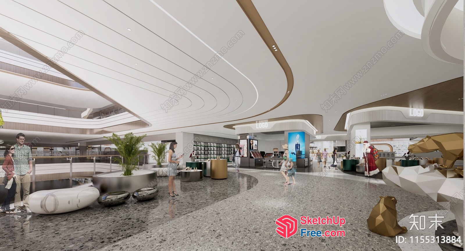 Modern And Elegant Commercial Street Interior 3D SketchUp File