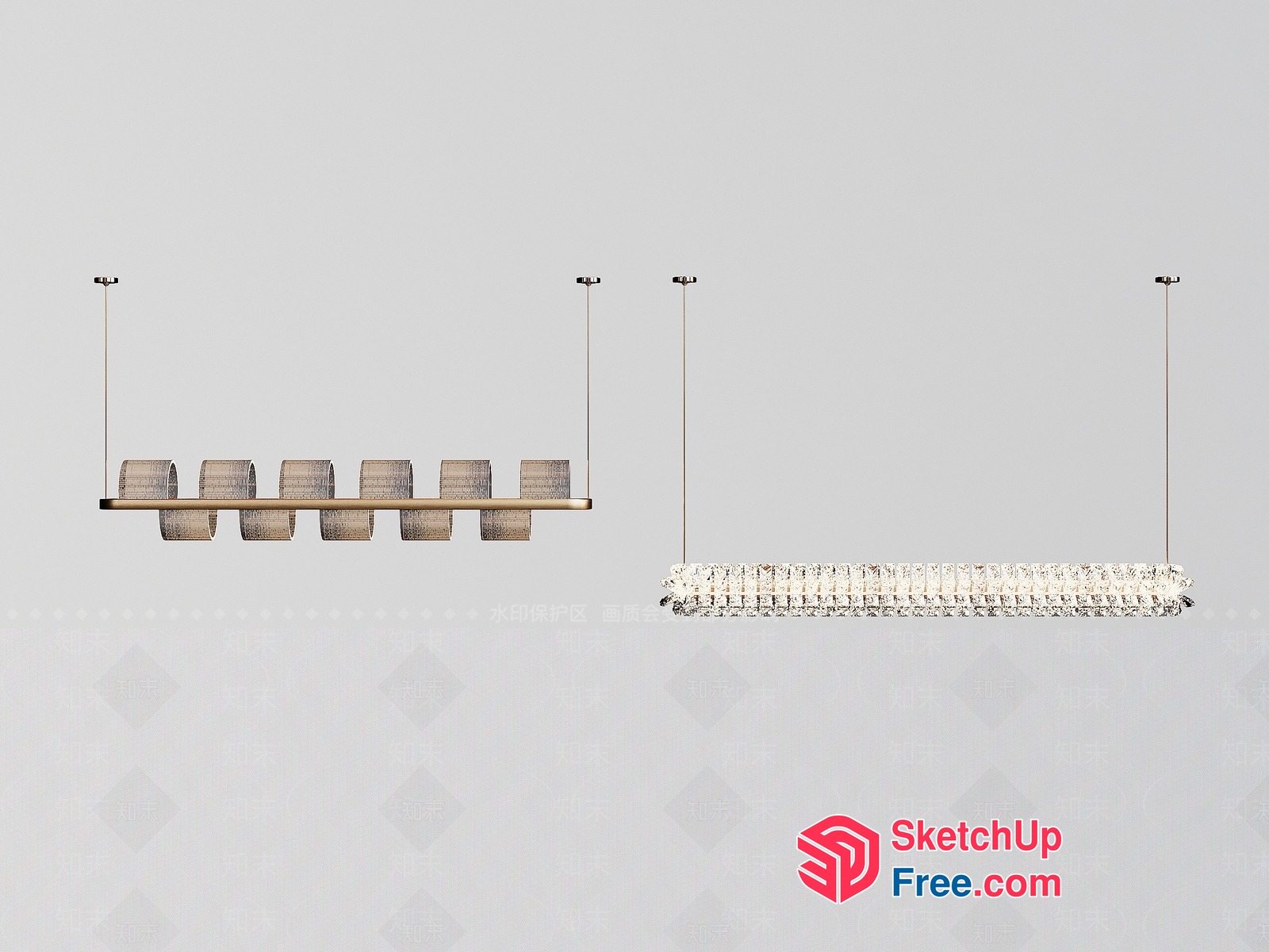Elegant Modern Hanging Chandelier 3D SketchUp File