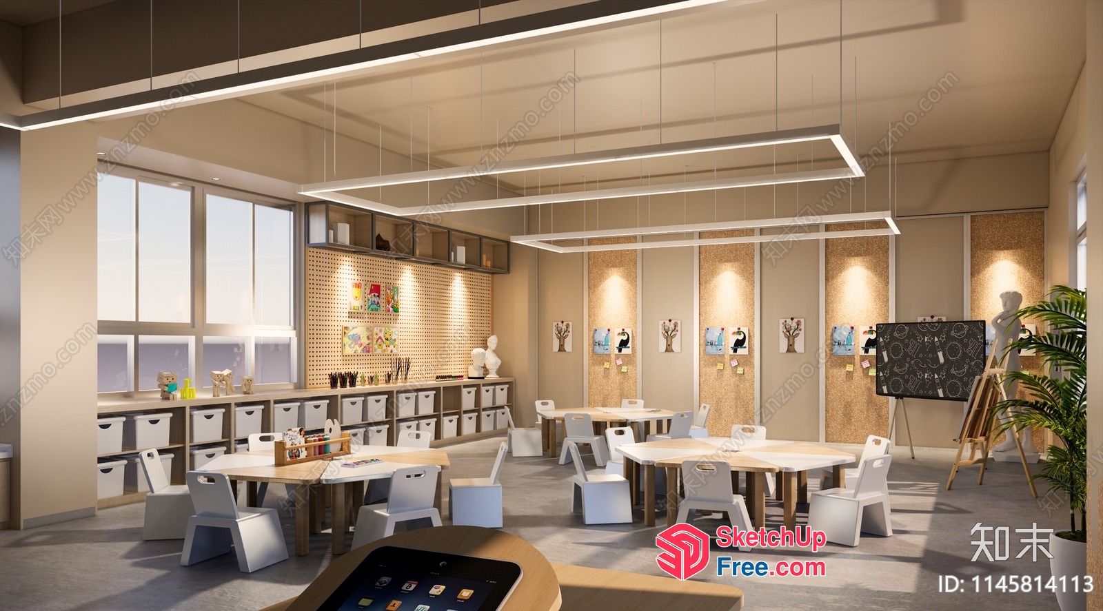 Modern Classroom Interior Design 3D SketchUp File