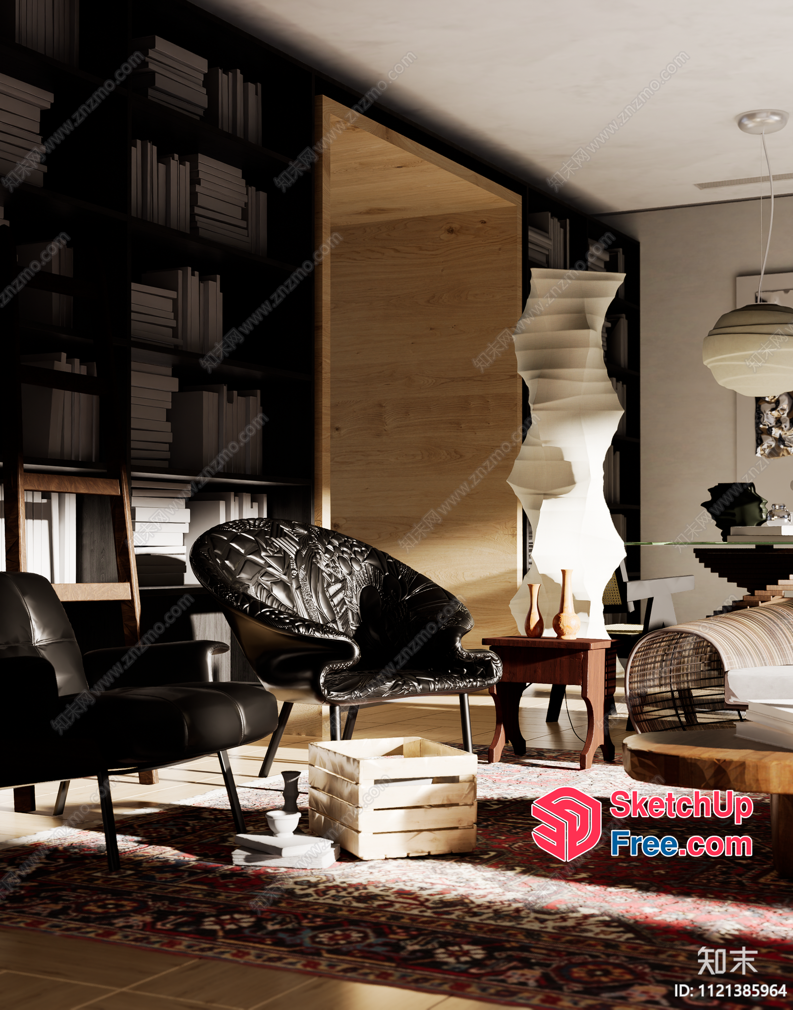 Modern Living Room With Elegant Furniture And Decor 3D SketchUp File