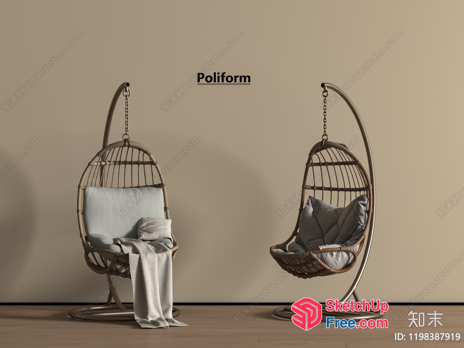 Elegant Hanging Chairs For A Cozy Ambiance 3D SketchUp File