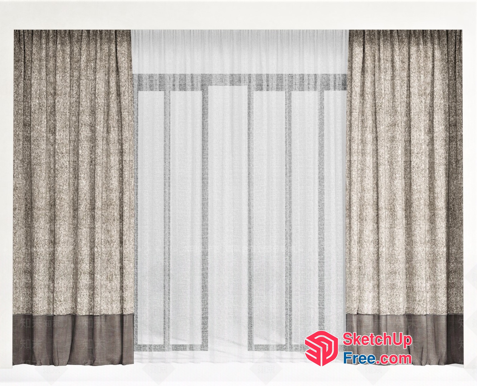 Elegant Sheer Curtain Design 3D SketchUp File