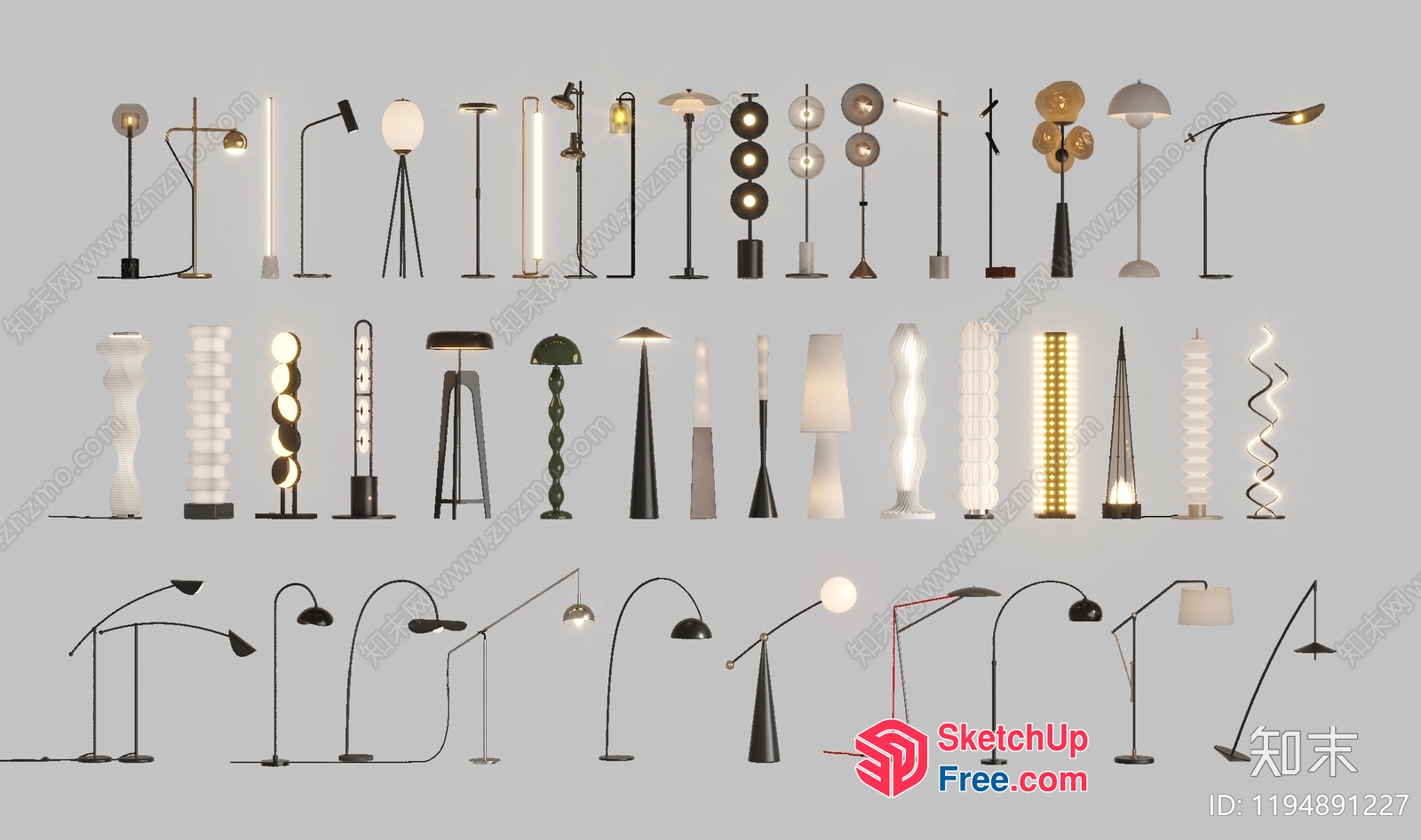 Modern And Contemporary Floor Lamps Collection 3D SketchUp File