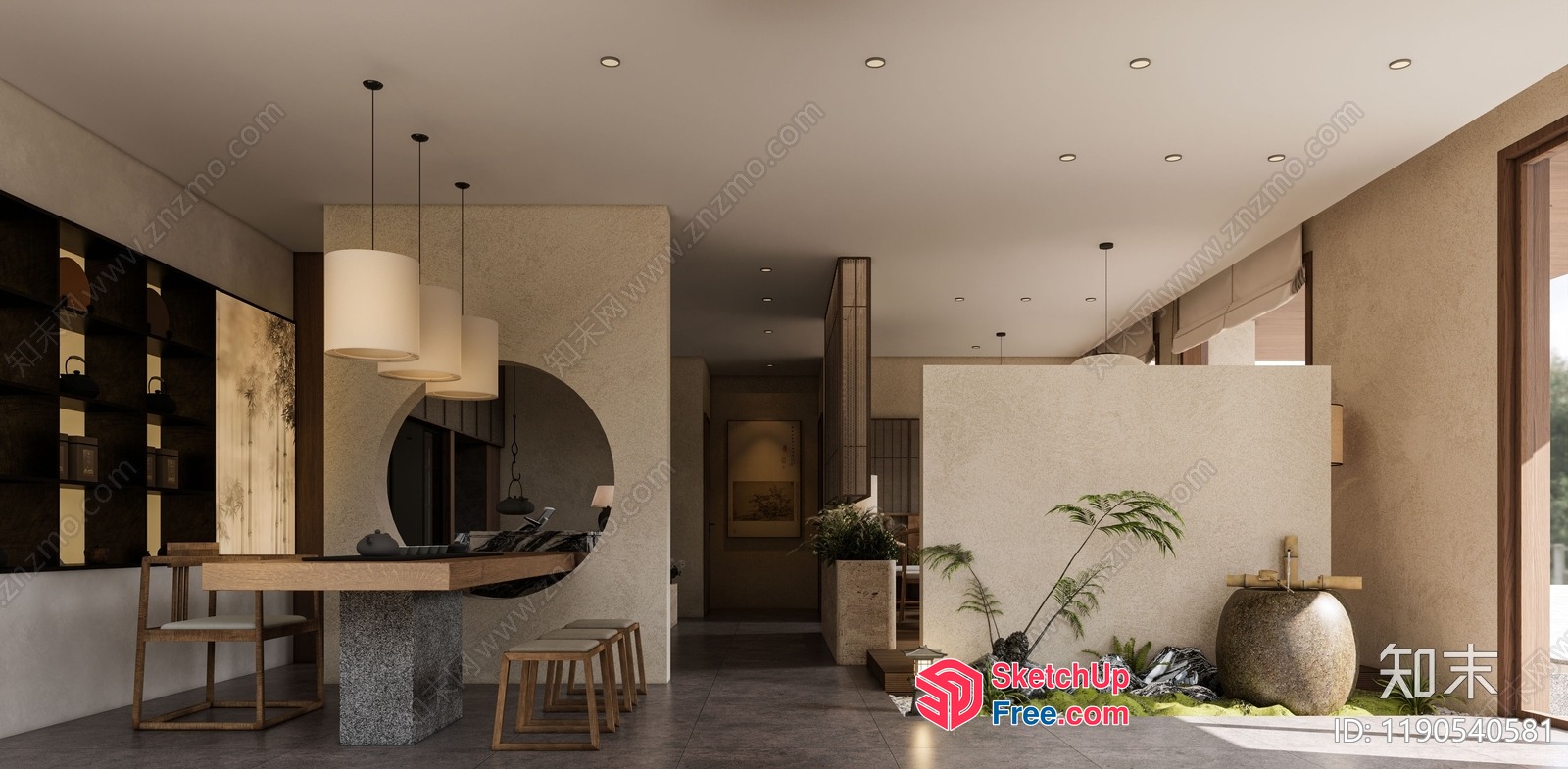 Modern Minimalist Japanese Style Interior 3D SketchUp File