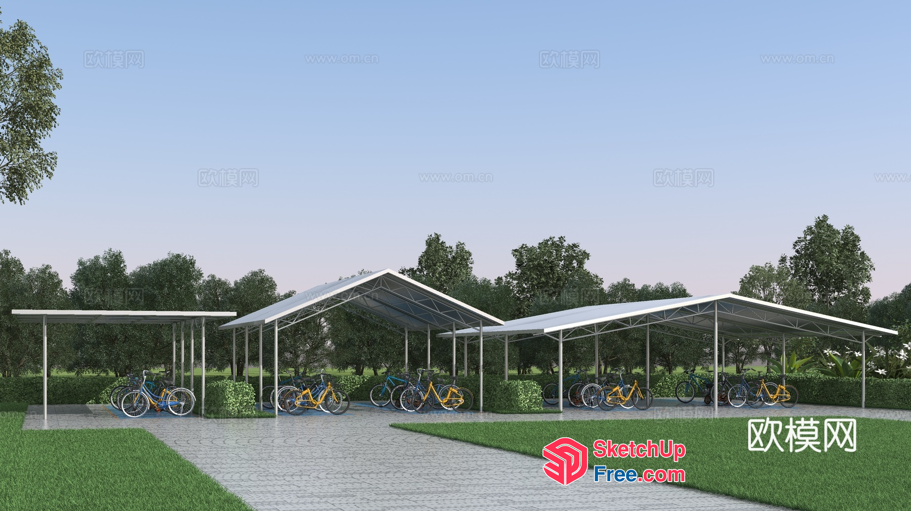 Bike Parking Shelters 3D SketchUp File