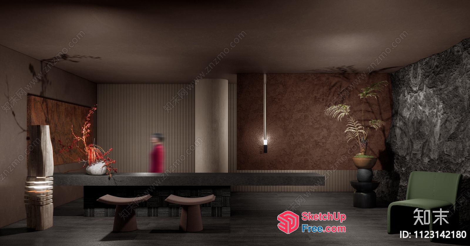 Modern Minimalist Japanese Style Interior Design 3D SketchUp File