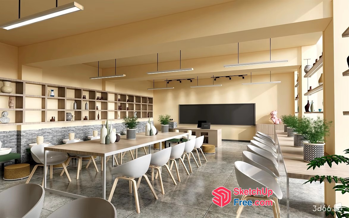 Modern Minimalist Office Space 3D SketchUp File