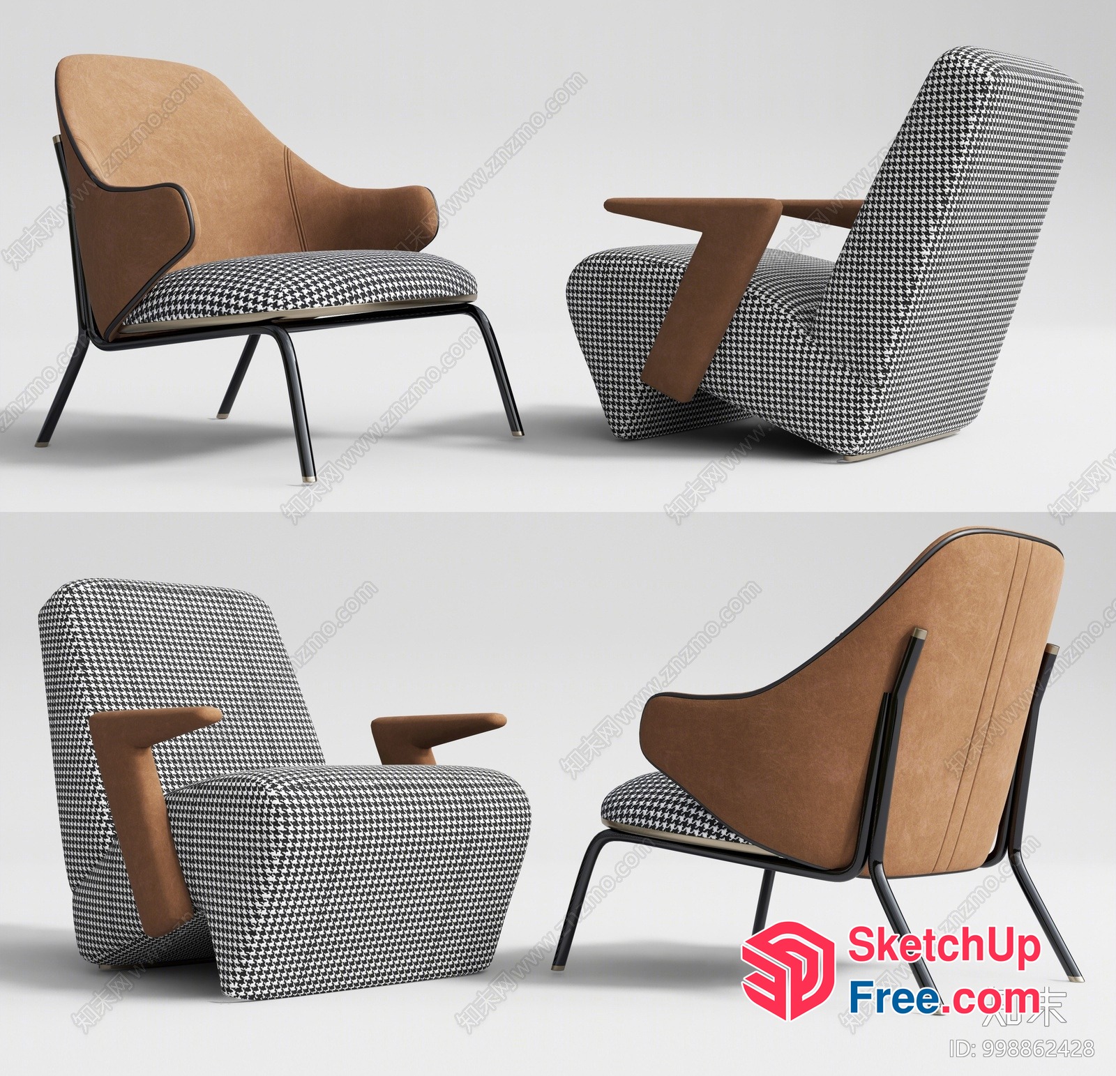 Vintage Style Armchair And Side Table 3D SketchUp File