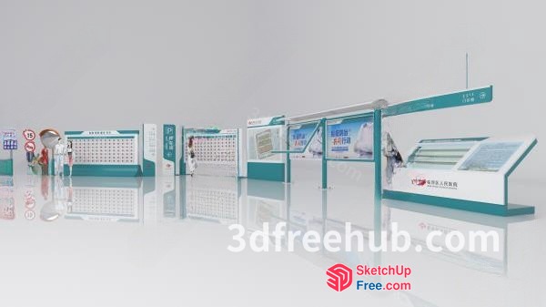 Modern Interior Display And Sales Booth 3D SketchUp File