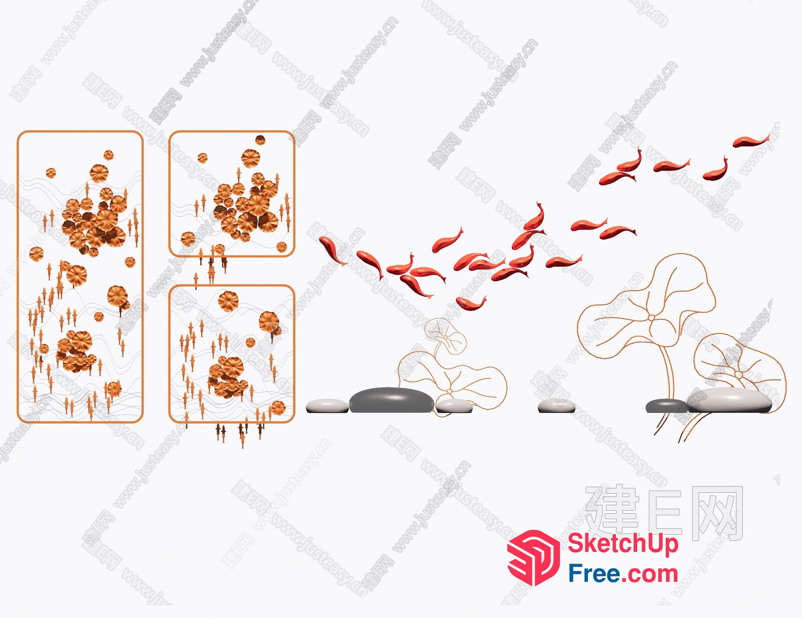 Asian-Inspired Decorative Elements 3D SketchUp File