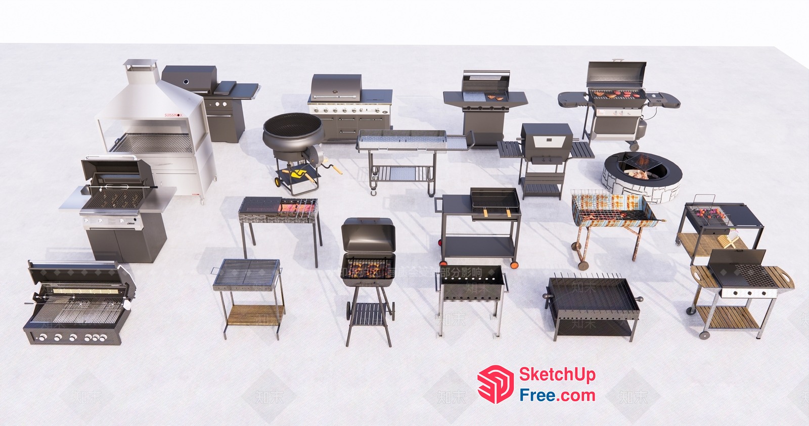 Outdoor Barbecue Grills Collection 3D SketchUp File
