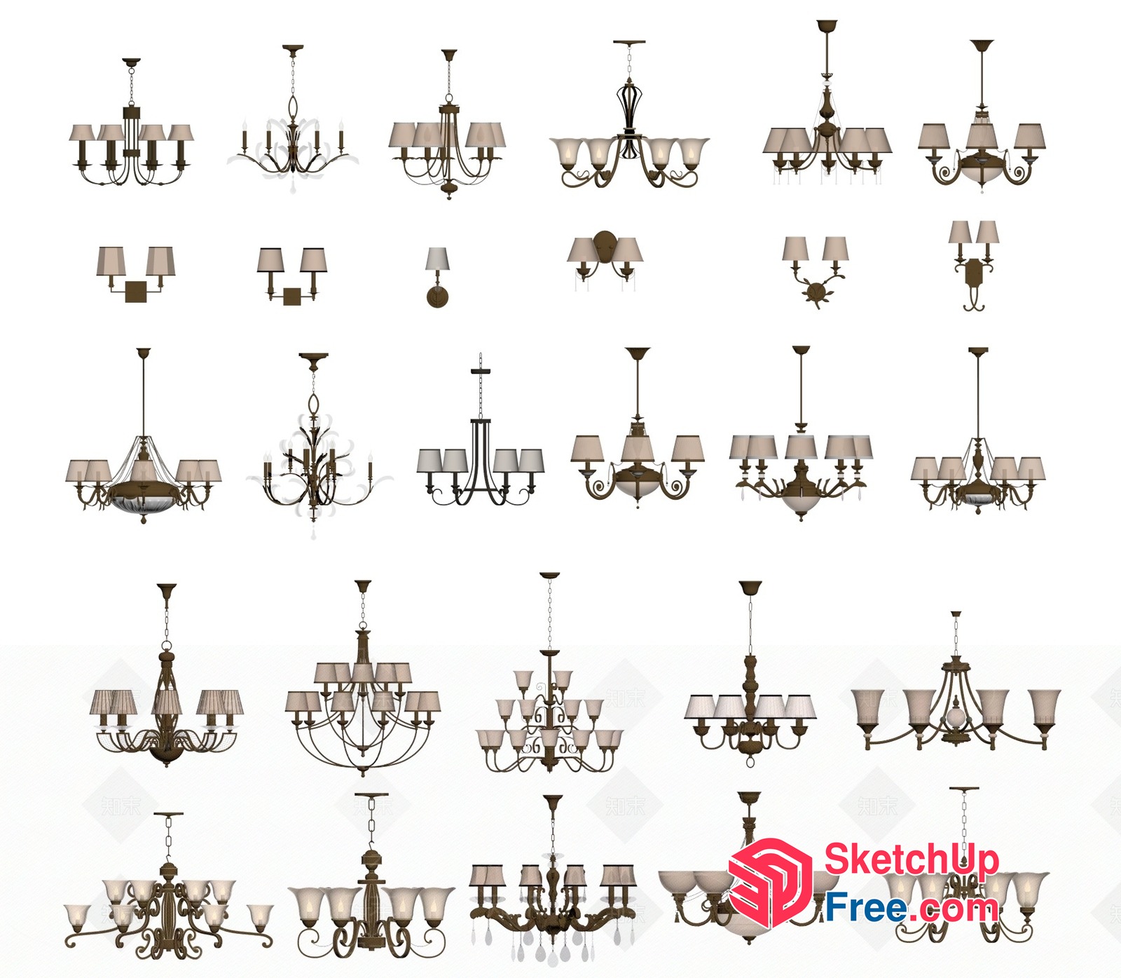 Elegant Chandeliers Collection 3D SketchUp File