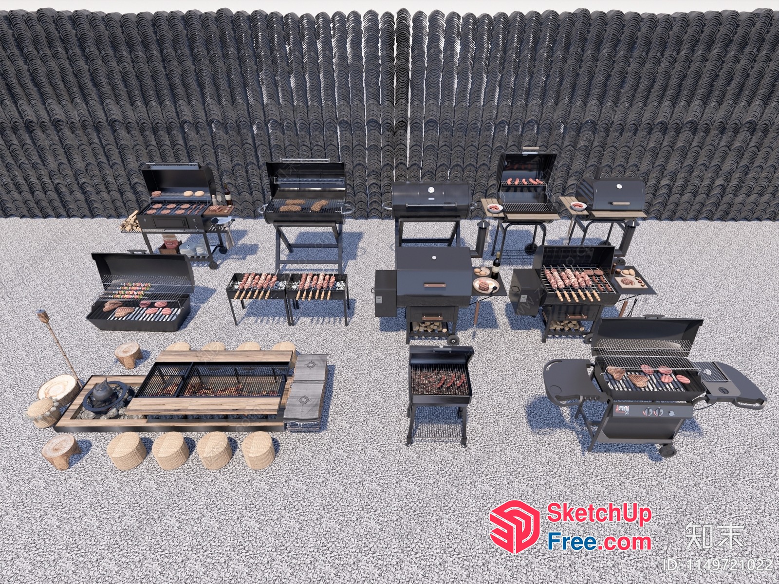Barbecue Grills And Outdoor Cooking Equipment 3D SketchUp File