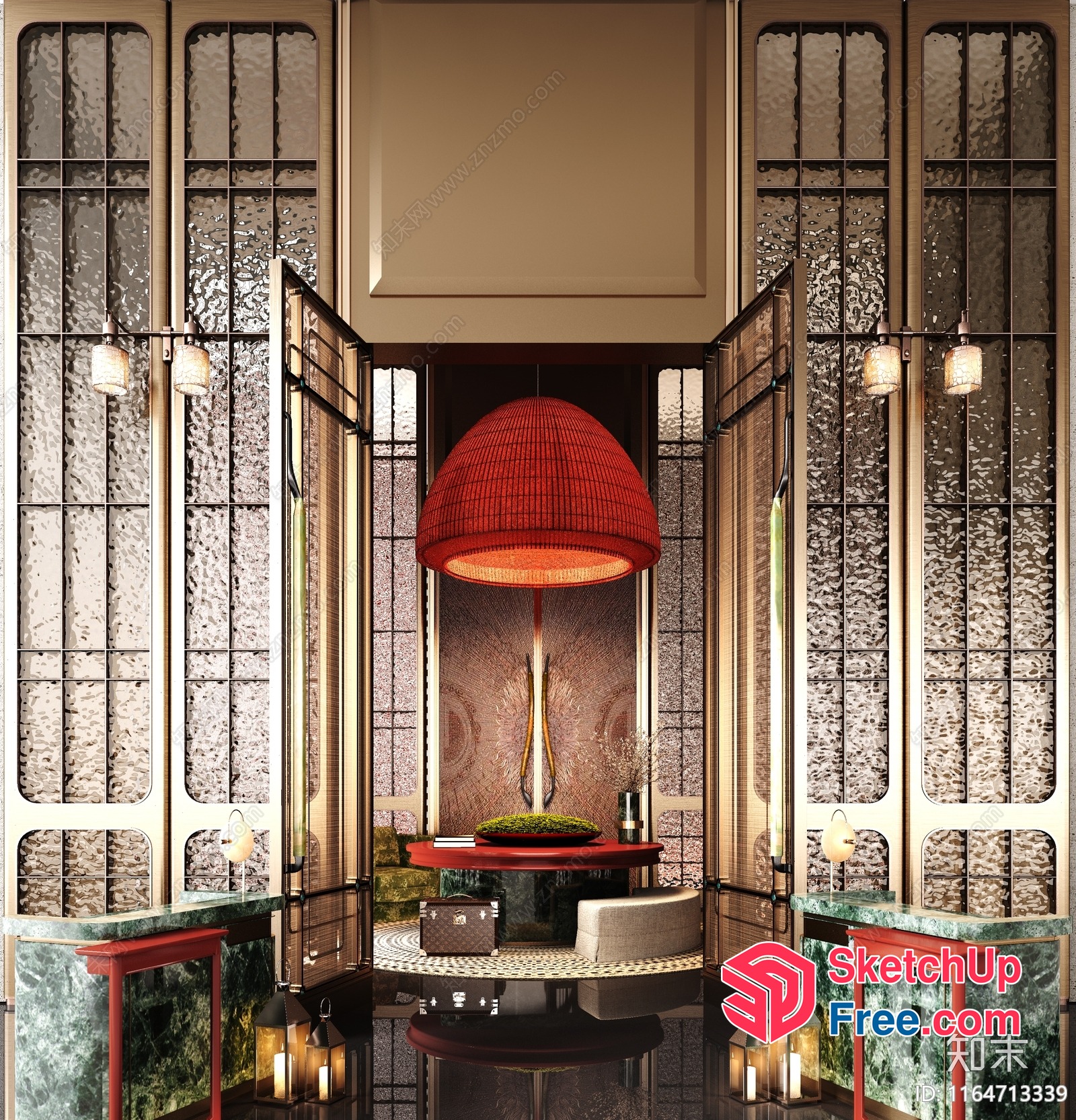 Elegant And Sophisticated Glass Brick Interior Design 3D SketchUp File