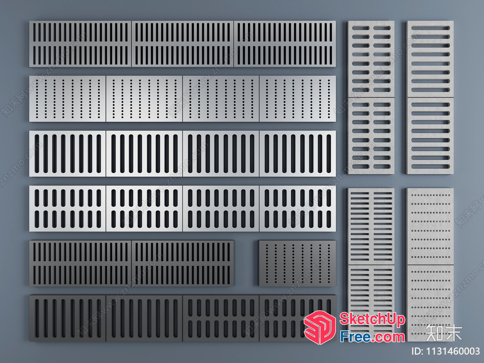 Rectangular Ventilation Panels With Various Patterns 3D SketchUp File