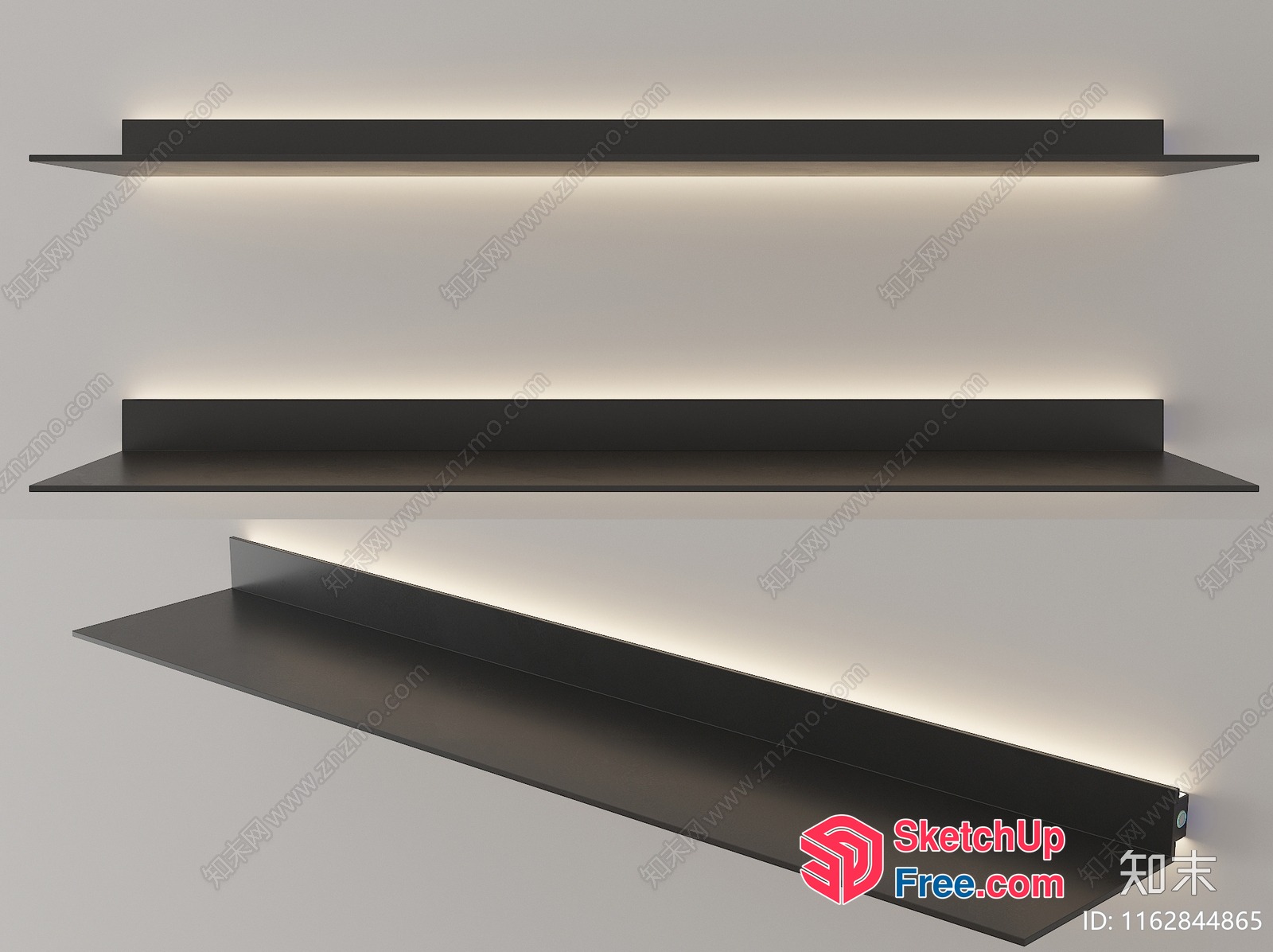 Modern Shelf With Built-In Lighting 3D SketchUp File