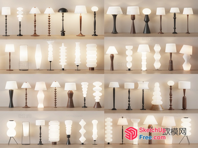 Modern Table Lamps In Various Styles And Designs 3D SketchUp File