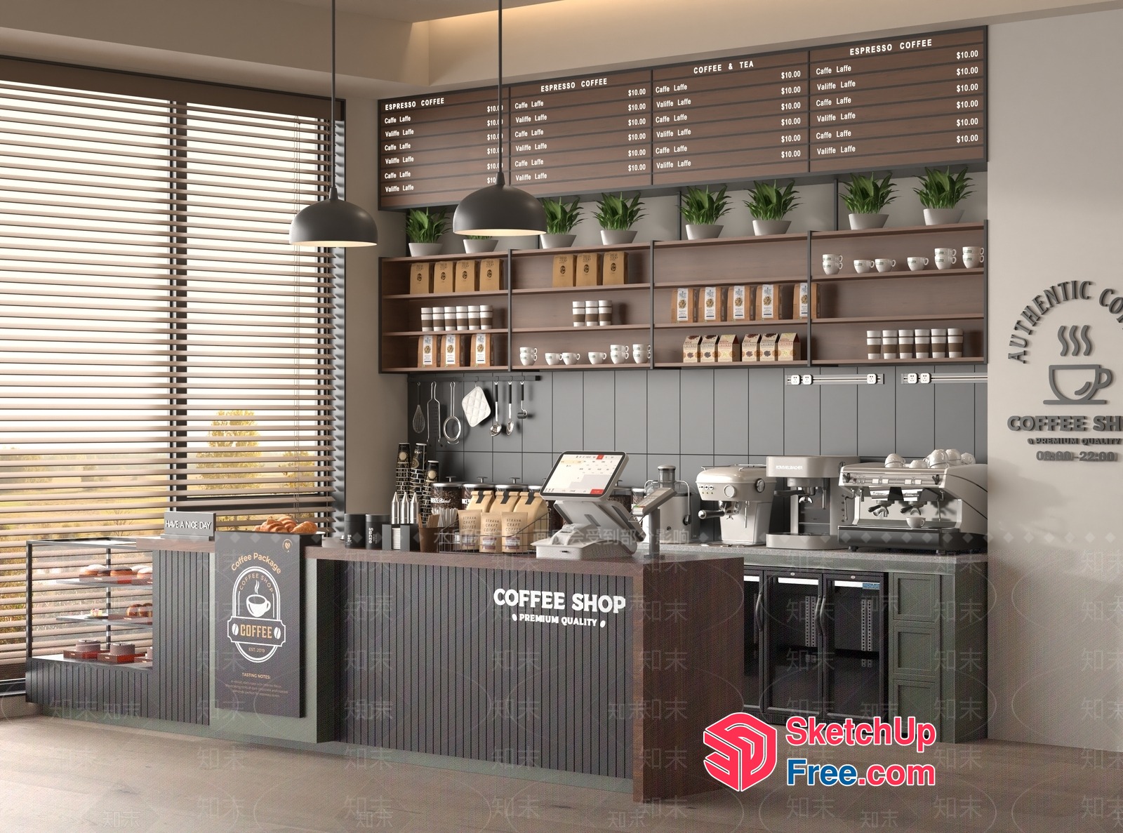 Coffee Shop Premium Quality 3D SketchUp File