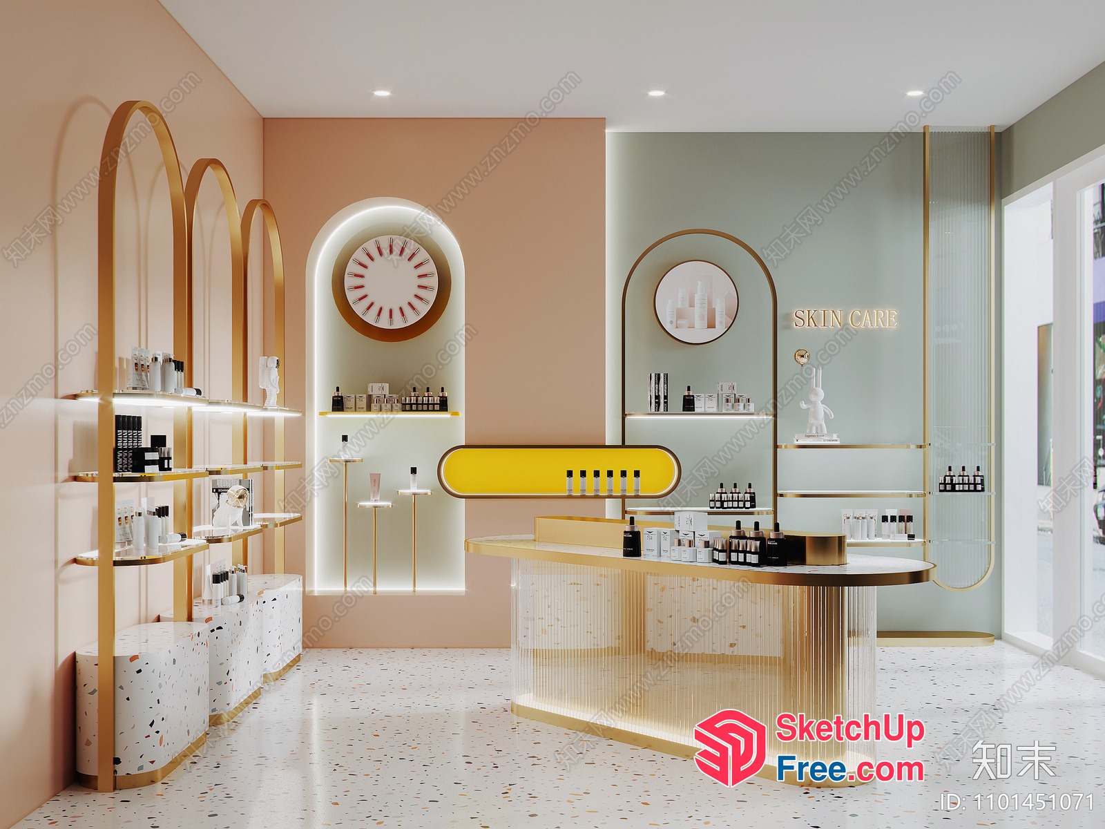 Modern And Elegant Spa And Beauty Store Interior 3D SketchUp File