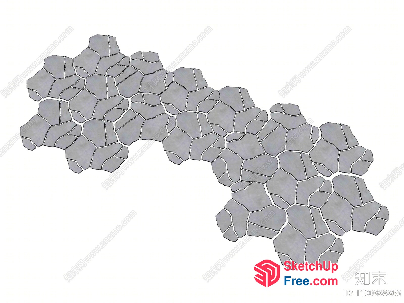 Hexagonal Patterned Mosaic Floor Tiles 3D SketchUp File