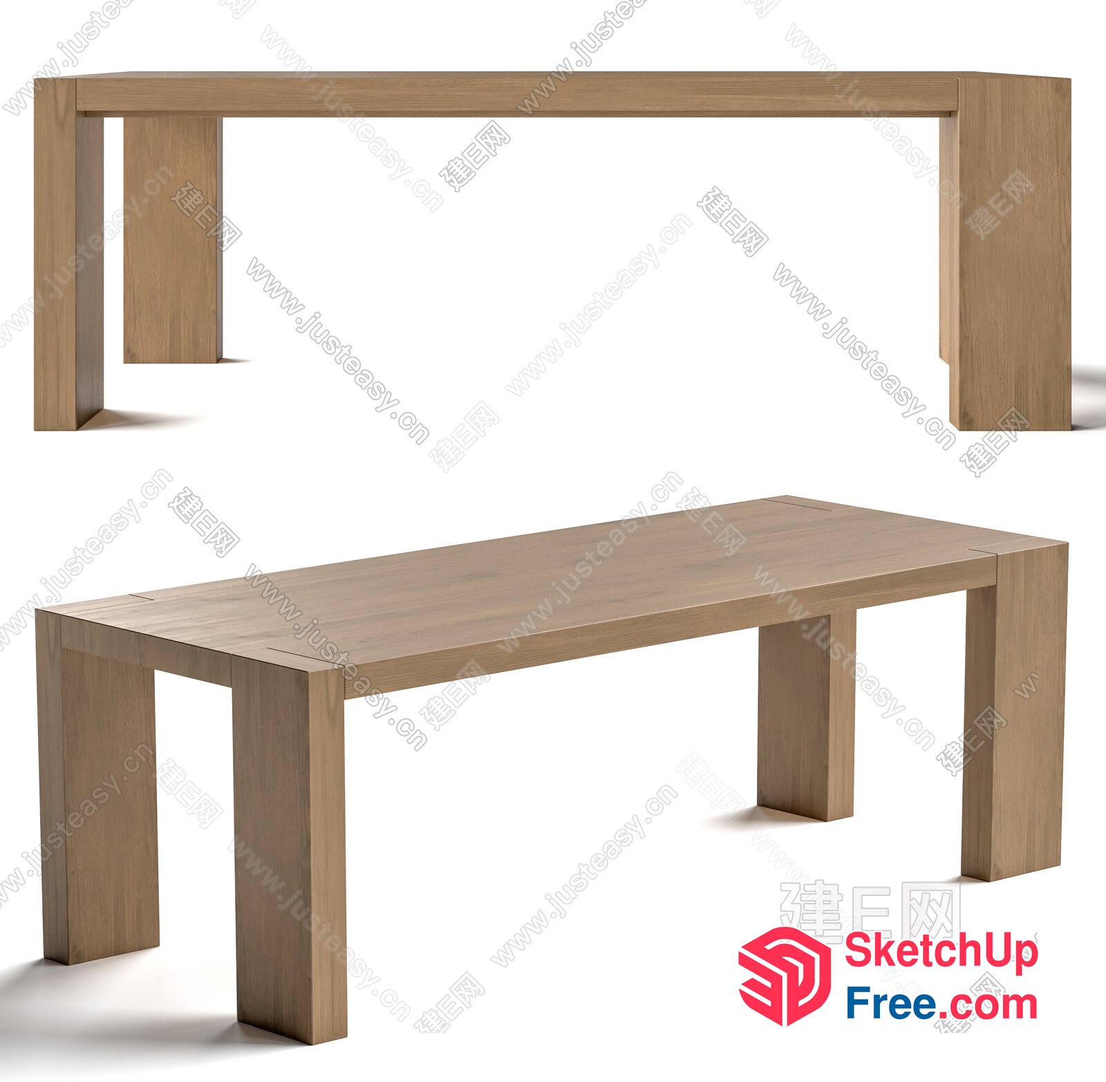 Simple Wooden Table 3D SketchUp File