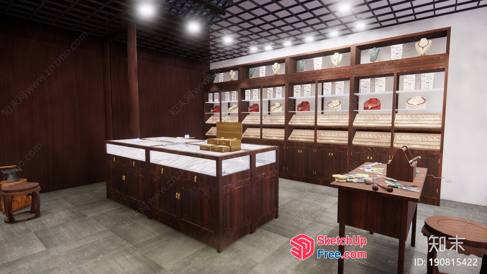 Elegant Jewelry Store Interior Design 3D SketchUp File