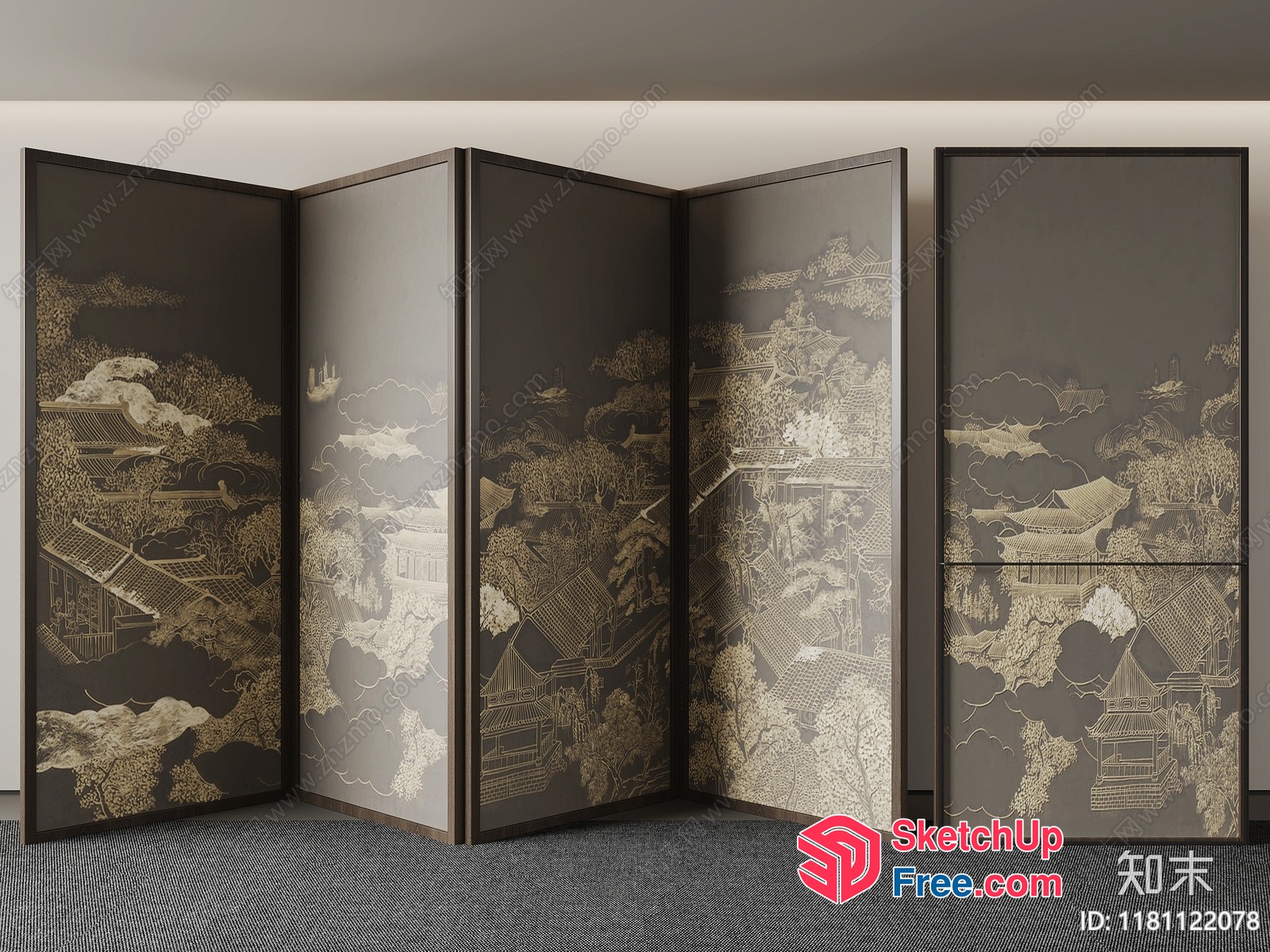 Japanese Style Partition Screen 3D SketchUp File