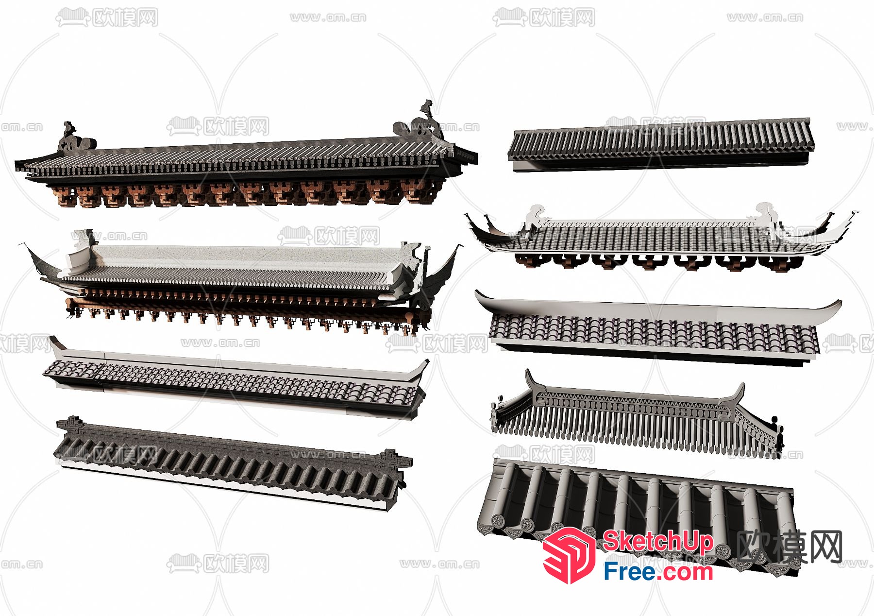 Roof Synthesis Elements In Traditional Chinese Architecture 3D SketchUp File