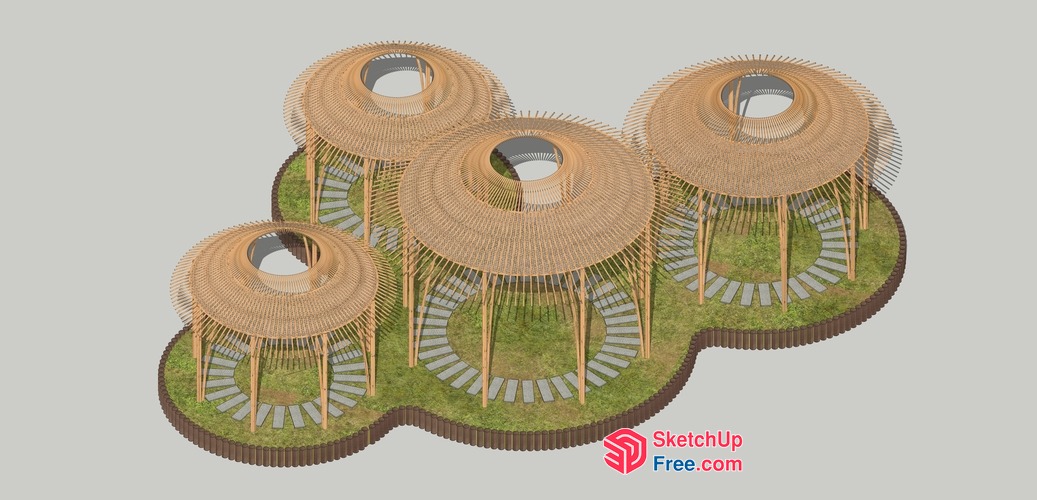 Unique Rattan Structure Pavilion 3D SketchUp File
