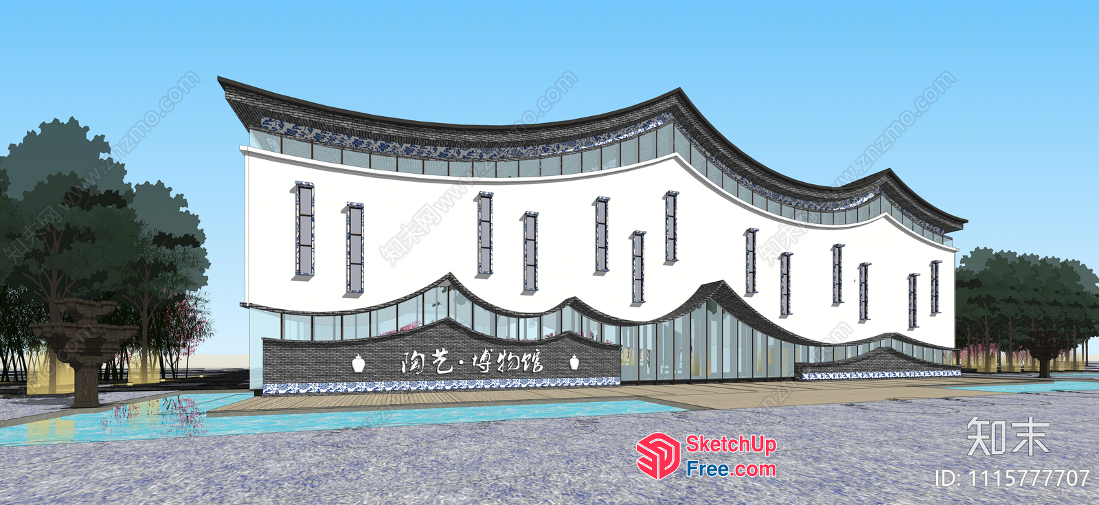 Traditional Chinese Building Exterior 3D SketchUp File