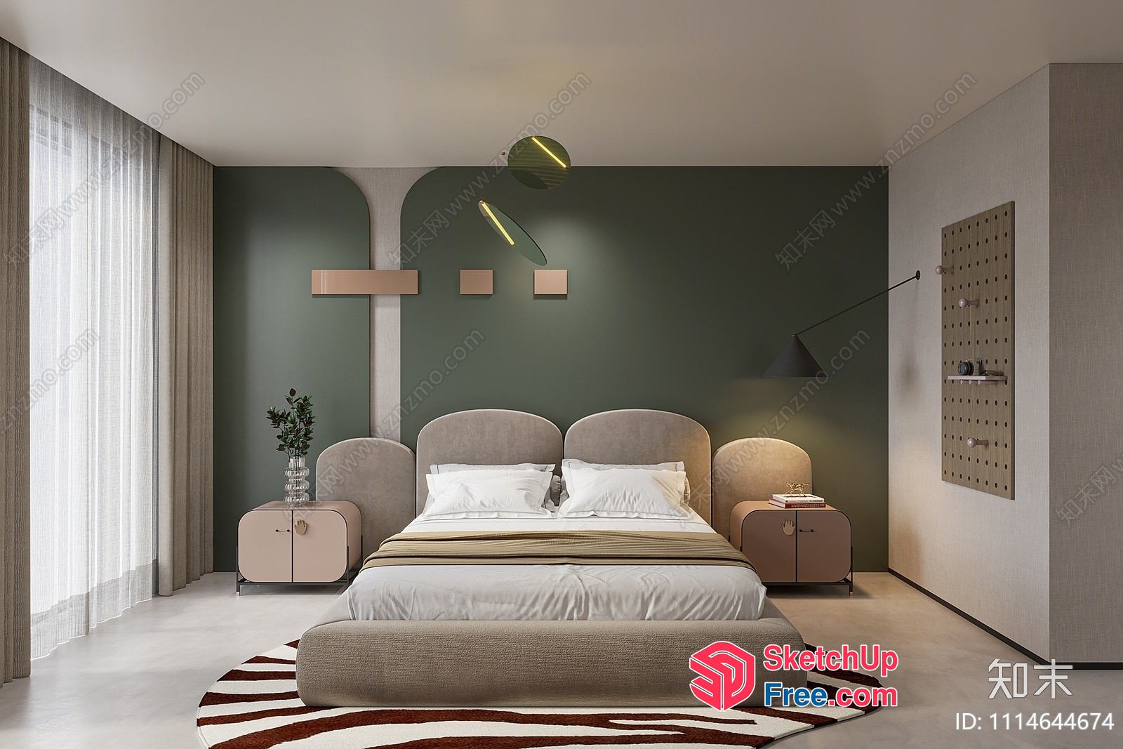 Modern Minimalist Bedroom Interior Design 3D SketchUp File