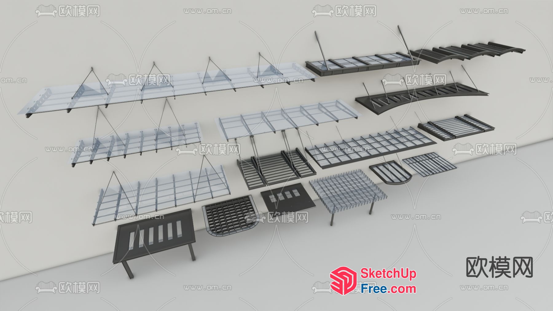 Various Railing Designs 3D SketchUp File