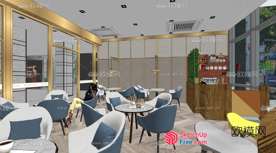 Modern And Elegant Restaurant Interior Design 3D SketchUp File
