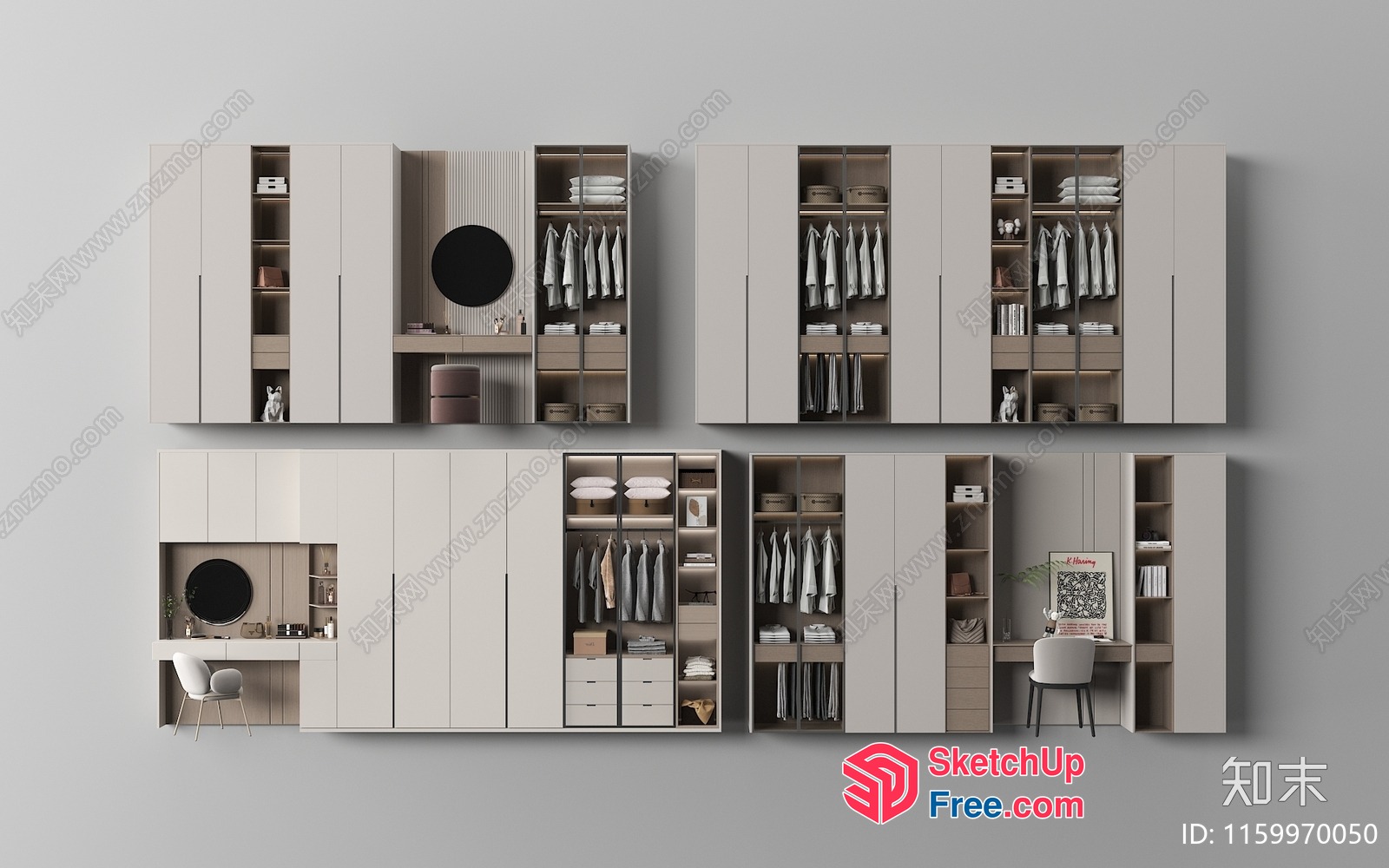 Modern Minimalist Wardrobe Design 3D SketchUp File