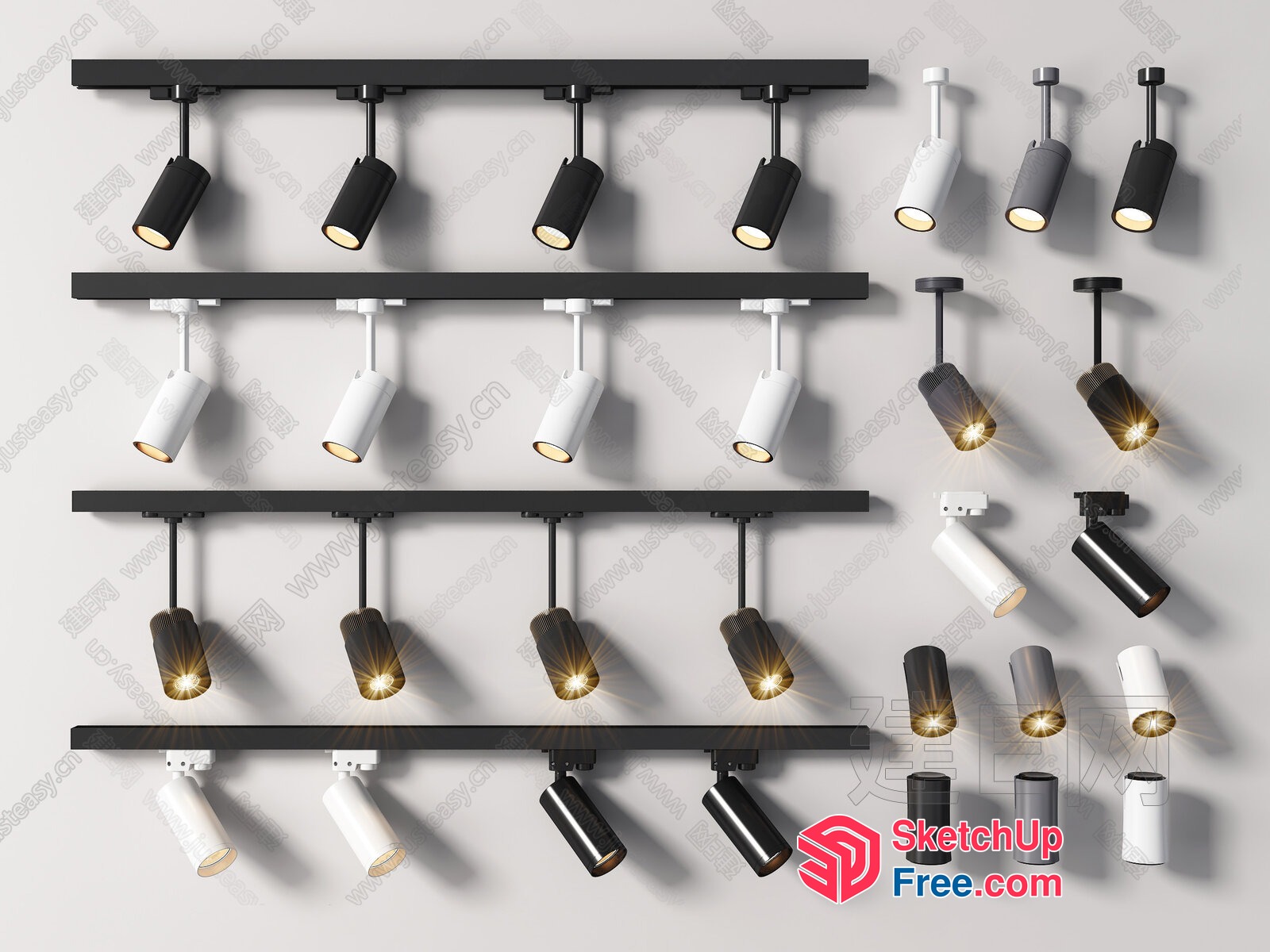 Modern Track Lighting Collection 3D SketchUp File
