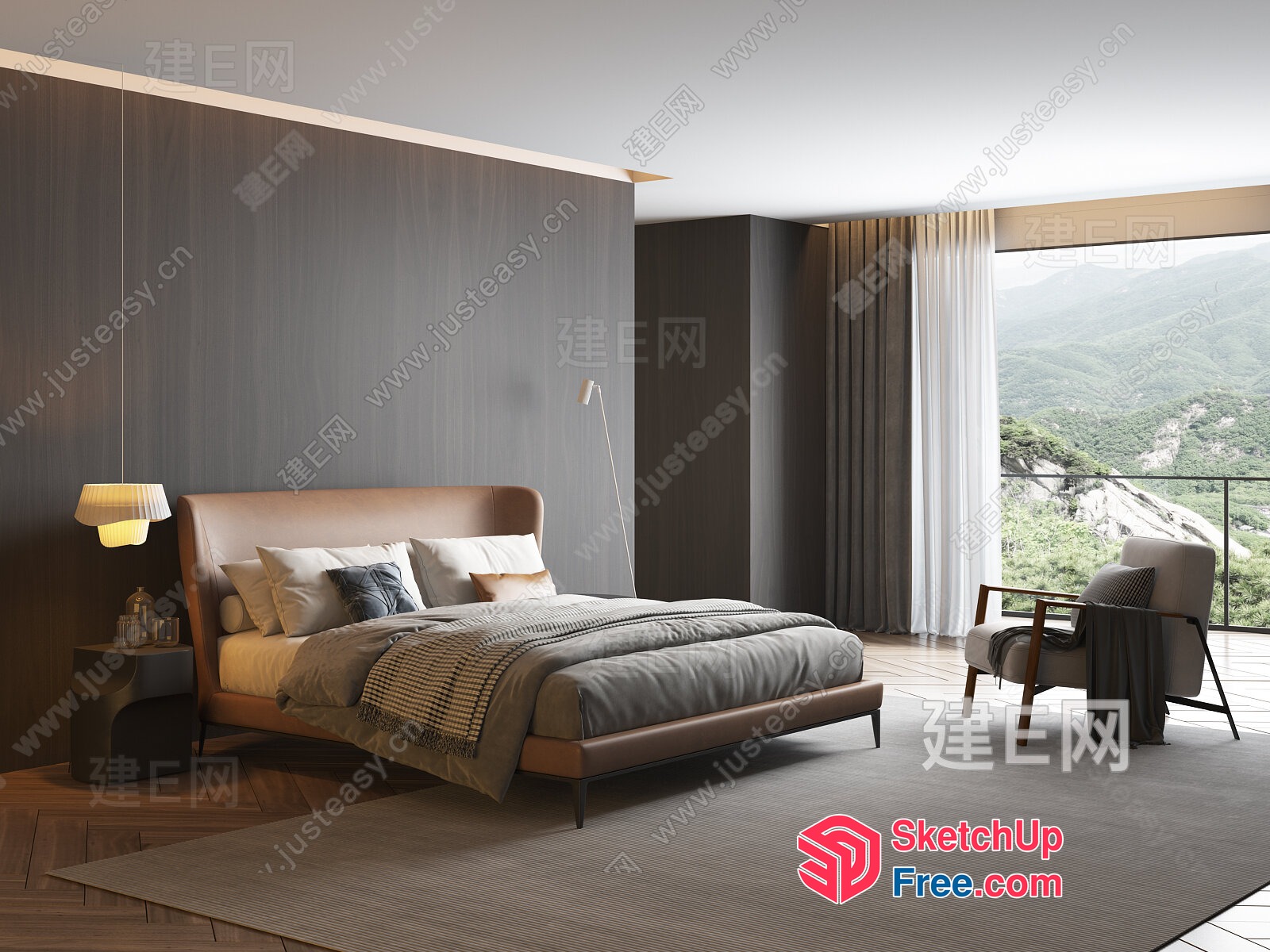 Elegant And Cozy Bedroom Interior 3D SketchUp File