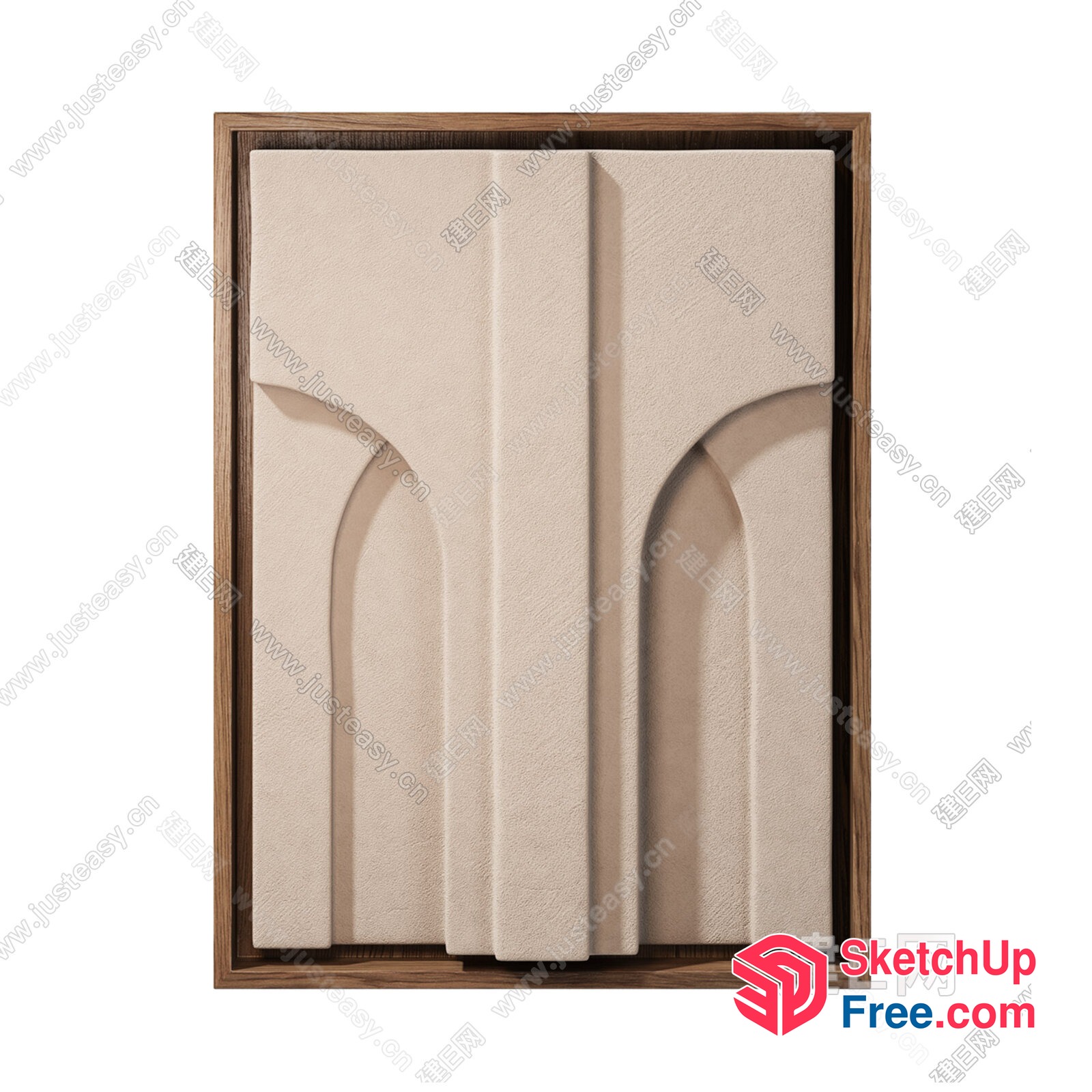 Ornate Arched Carved Wooden Panel 3D SketchUp File
