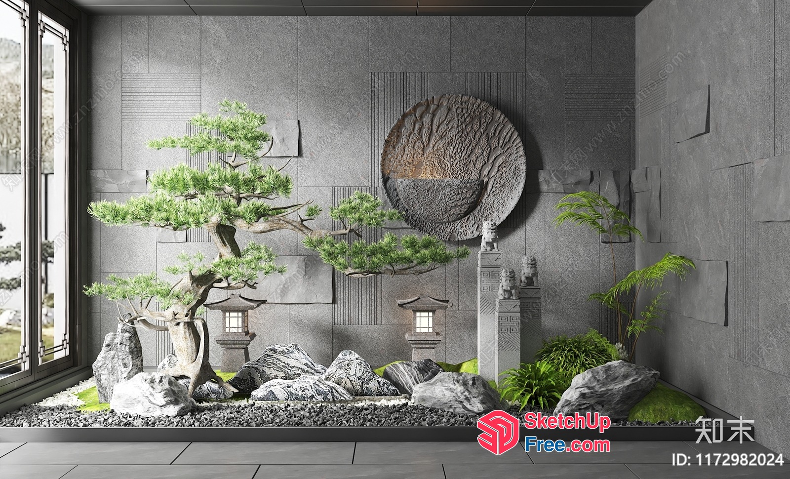 Japanese-Inspired Zen Garden Interior 3D SketchUp File
