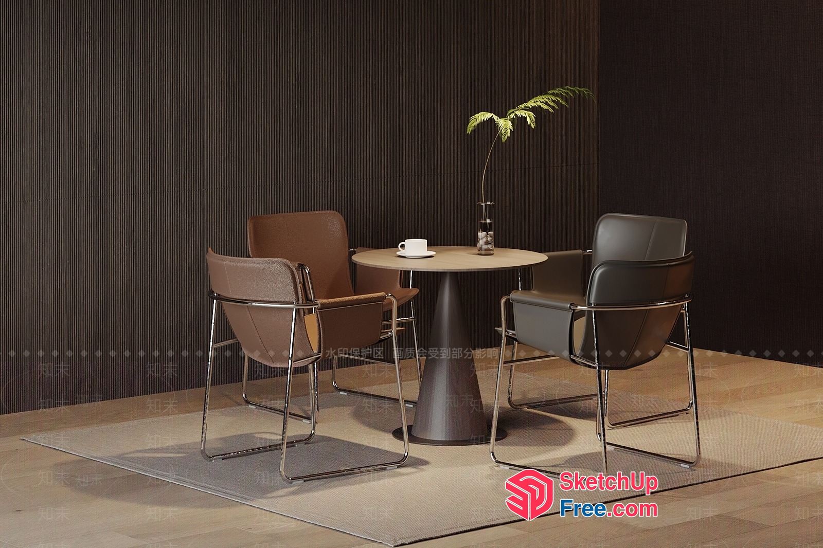 Modern Minimalist Office Space 3D SketchUp File