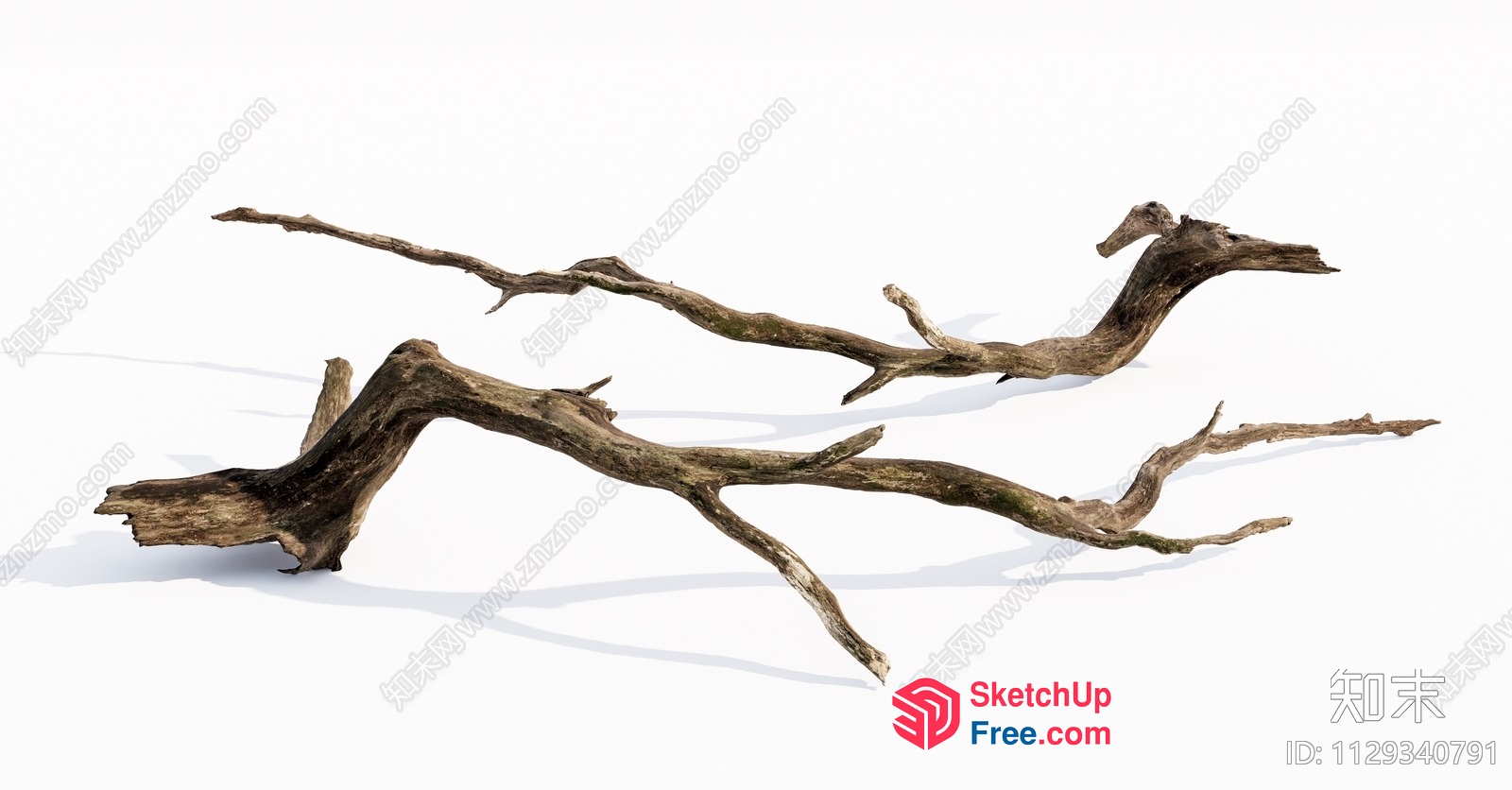 Aged Wooden Branches 3D SketchUp File