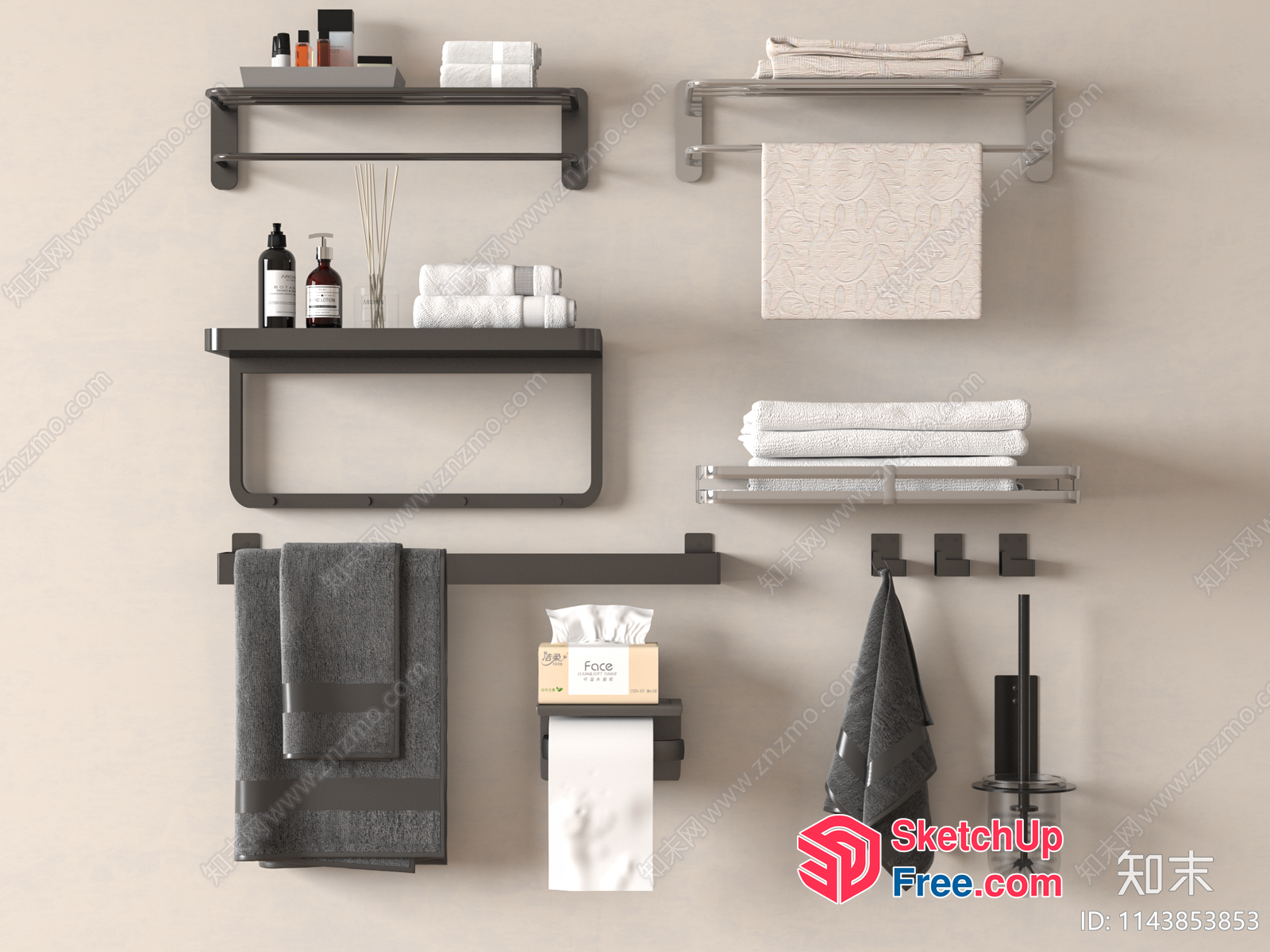 Modern Bathroom Accessories And Decorations 3D SketchUp File