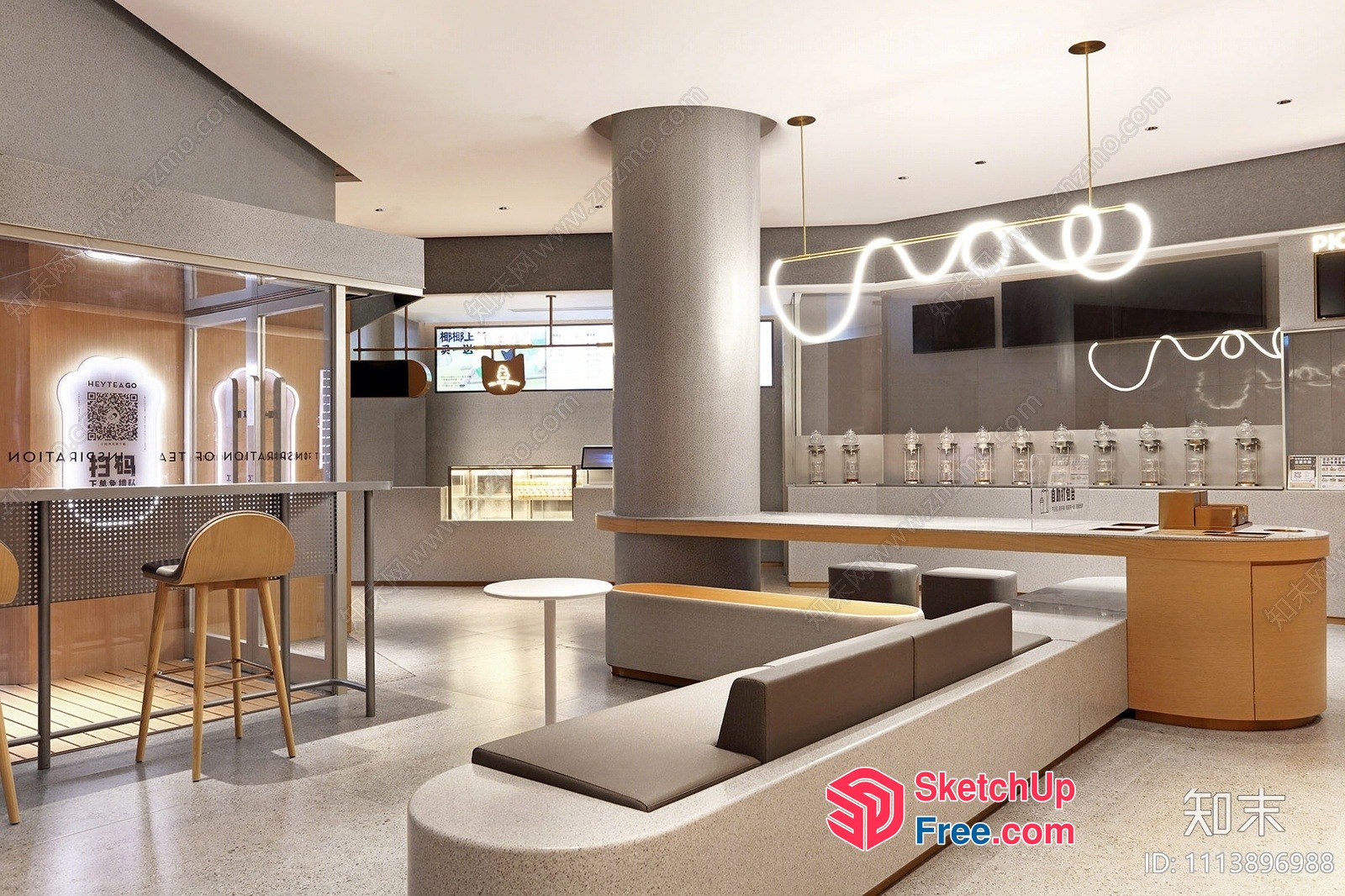 Modern Minimalist Commercial Space 3D SketchUp File